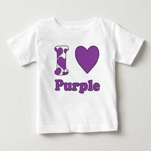T-shirt Pour Bébé J'aime Purple (Devant)