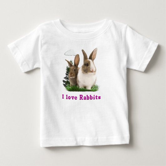 T-shirt Pour Bébé J'aime Rabbitts (Devant)