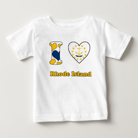 T-shirt Pour Bébé J'aime Rhode Island (Devant)