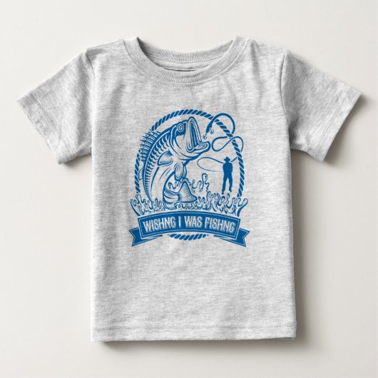 T-shirt Pour Bébé J'Aimerais Pêcher (Devant)