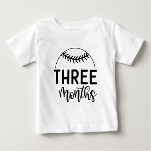 T-shirt Pour Bébé Jalon de baseball de trois mois -