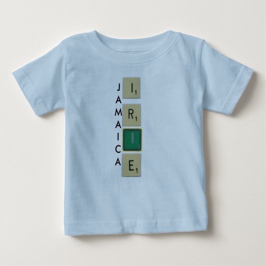 T-SHIRT POUR BÉBÉ JAMAICA IRIE UN PIÈCE DE BÉBÉ. (Devant)