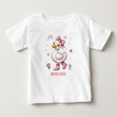 T-shirt Pour Bébé Jardin à fleurs d'oie soyeux 1er anniversaire (Devant)