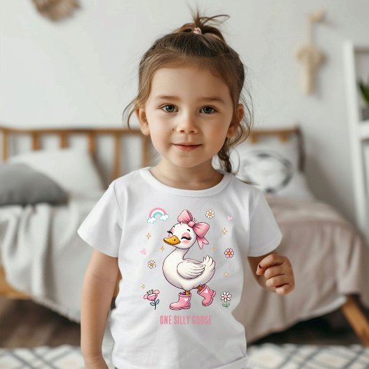 T-shirt Pour Bébé Jardin à fleurs d'oie soyeux 1er anniversaire