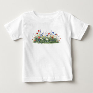 T-shirt Pour Bébé Jardin botanique de prairie de fleurs sauvages