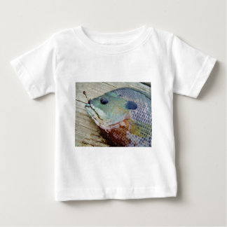 T-shirt Pour Bébé jaune bleu violet turquoise, poisson rouge sur qua