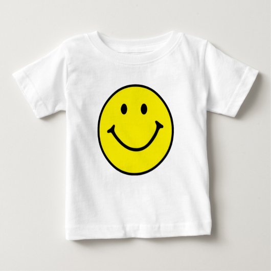 T-shirt Pour Bébé Jaune brillant et joyeux visage souriant (Devant)