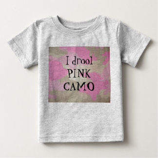 T-shirt Pour Bébé Je bave PINK CAMO