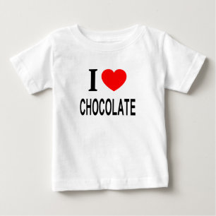 T-SHIRT POUR BÉBÉ JE ❤️ CHOCOLATE J'AIME LE CHOCOLAT I COEUR CHOCOLA