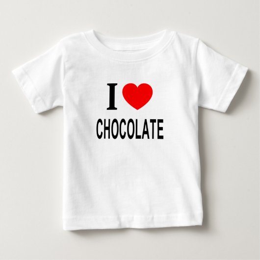 T-SHIRT POUR BÉBÉ JE ❤️ CHOCOLATE J'AIME LE CHOCOLAT I COEUR CHOCOLA (Devant)