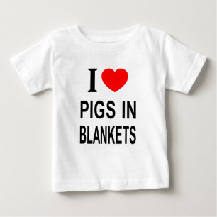 T-shirt Pour Bébé Je ❤️ COCHONS DANS DES COUVERTURES JE SUIS AMOUREU