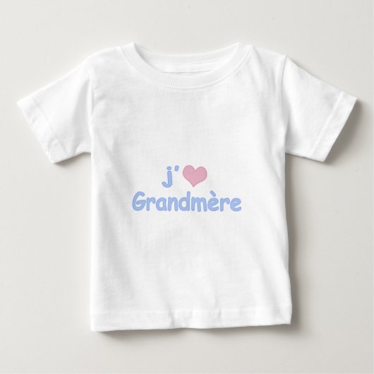 T-shirt Pour Bébé Je "coeur" Grandmère (Devant)