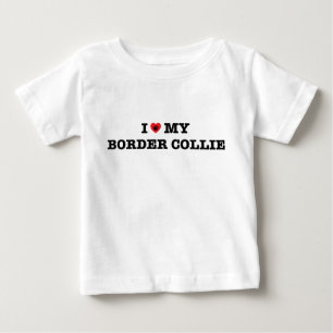 T-shirt Pour Bébé Je Coeur Ma Frontière Collie Bébé Bodysuit