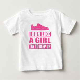 T-shirt Pour Bébé Je cours comme une fille