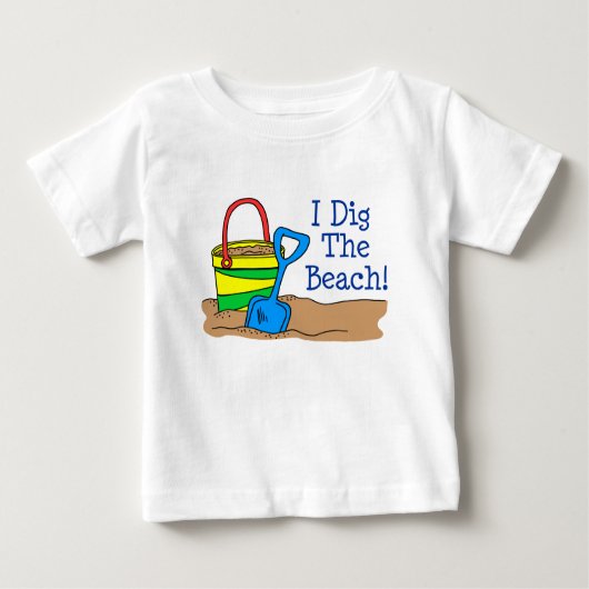 T-shirt Pour Bébé Je Creuse La Plage (Devant)