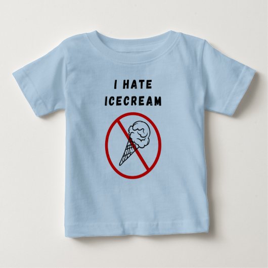 T-shirt Pour Bébé Je déteste la glace (Devant)