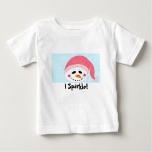 T-shirt Pour Bébé Je fais scintiller le bonhomme de neige avec un to