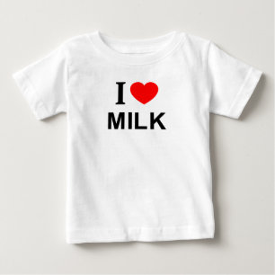 T-SHIRT POUR BÉBÉ JE ❤️ LE LAIT J'AIME LE LAIT JE LE LAIT DU COEUR