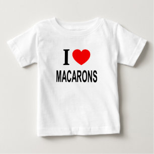 T-SHIRT POUR BÉBÉ JE ❤️ MACARONS J'AIME LES MACARONS JE COEUR LES MA