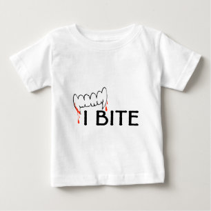 T-shirt Pour Bébé Je mords (des dents et le sang)