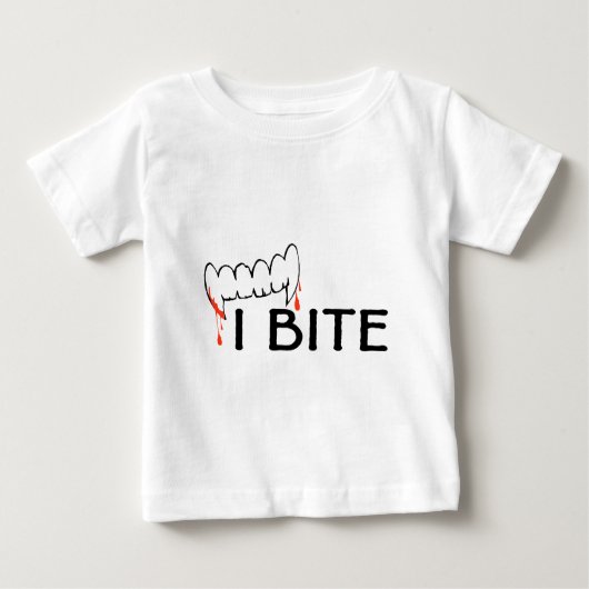 T-shirt Pour Bébé Je mords (des dents et le sang) (Devant)