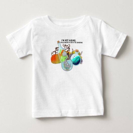 T-shirt Pour Bébé Je ne me cache pas ; je me mélange à drôle (Devant)
