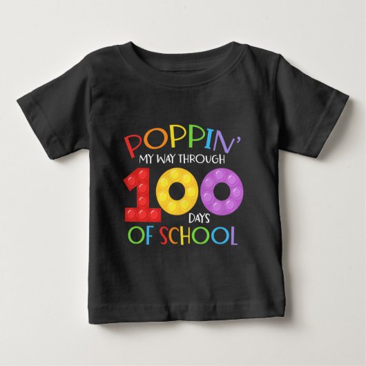 T-shirt Pour Bébé Je passe 100 jours à l'école (Devant)