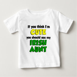 T-shirt Pour Bébé Je pense que je suis jolie tante irlandaise