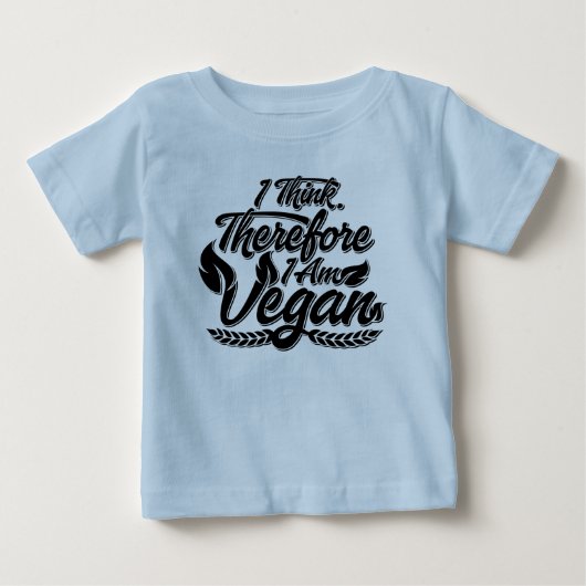 T-shirt Pour Bébé Je Pense Que Je Suis Vegan. (Devant)