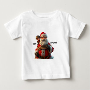 T-shirt Pour Bébé Je Peux Expliquer, Caricature Père Noël Et Petit G
