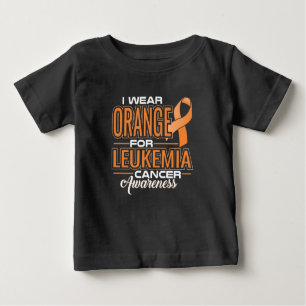 T-shirt Pour Bébé Je Porte De L'Orange Pour La Leucémie Cancer Sensi