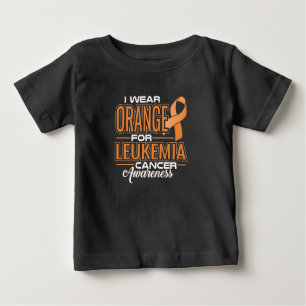 T-shirt Pour Bébé Je Porte De L'Orange Pour La Leucémie Cancer Sensi