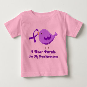 T-shirt Pour Bébé Je porte le pourpre pour mon arrière grand-mère