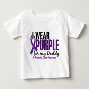 T-shirt Pour Bébé Je porte le pourpre pour mon Cancer pancréatique