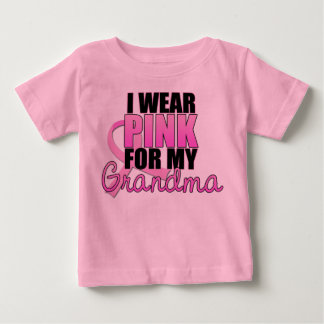 T-shirt Pour Bébé Je porte le rose pour ma grand-mère - Cancer du se