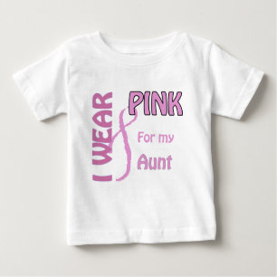 T-shirt Pour Bébé Je porte le rose pour ma tante