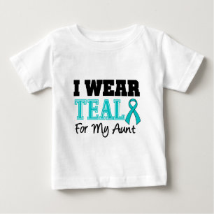 T-shirt Pour Bébé Je porte le ruban turquoise pour ma tante