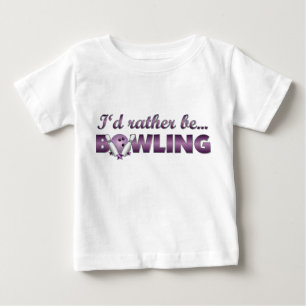 T-shirt Pour Bébé Je préférerais être BOWLING (violet)