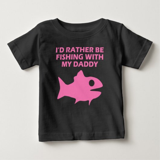 T-shirt Pour Bébé Je Préférerais Pêcher Avec Mon Papa (Devant)