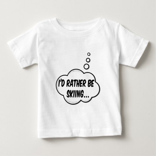 T-shirt Pour Bébé Je Préférerais Skier (Devant)