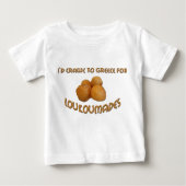 T-shirt Pour Bébé Je ramperais en Grèce pour Loukoumades (Devant)