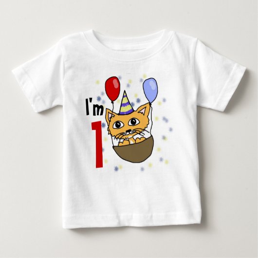 T-shirt Pour Bébé Je suis 1 anniversaire (Devant)
