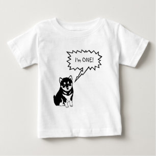 T-shirt Pour Bébé Je suis 1 Chien Voix Bubble Toddler Baby Shirt