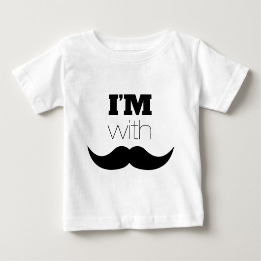 T-shirt Pour Bébé Je suis avec Moustache (Devant)