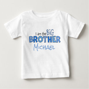 T-shirt Pour Bébé Je suis Big Brother Cute Blue Whimsical