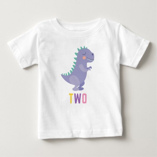T-shirt Pour Bébé Je suis deux Chemise Dinosaur 2e anniversaire (Devant)