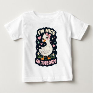 T-shirt Pour Bébé Je suis gentil en théorie humour d'oie