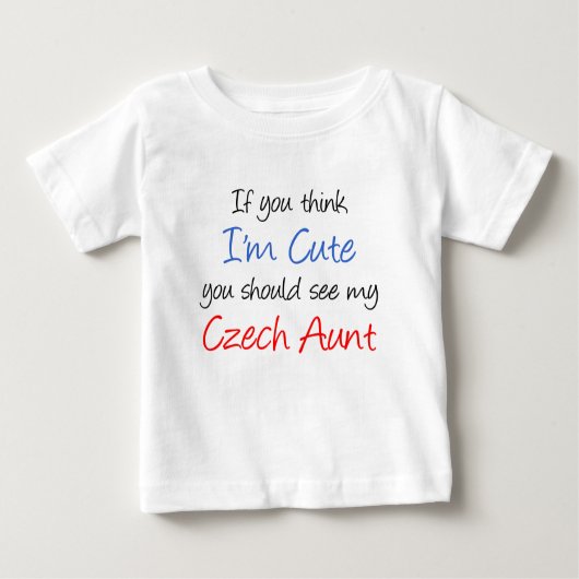 T-shirt Pour Bébé Je suis jolie tante tchèque (Devant)