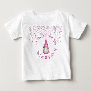 T-shirt Pour Bébé Je suis la fille d'anniversaire Gnome - avec l'âge