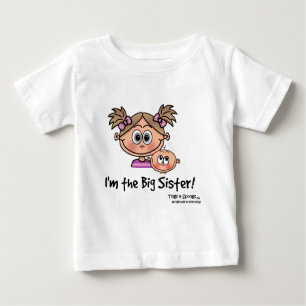 T-shirt Pour Bébé Je suis la grande soeur avec la chemise